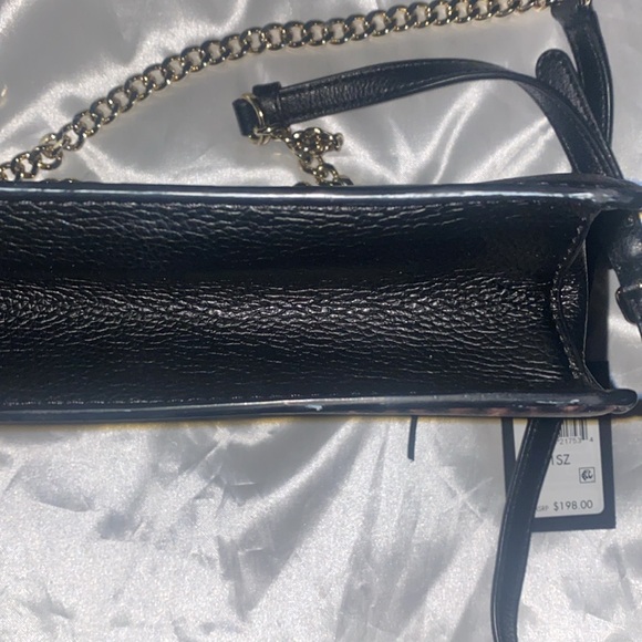 DKNY Womens Elissa Leopard Shoulder Flap Bag Size One Size Color Black/Gold - Picture 3 of 6